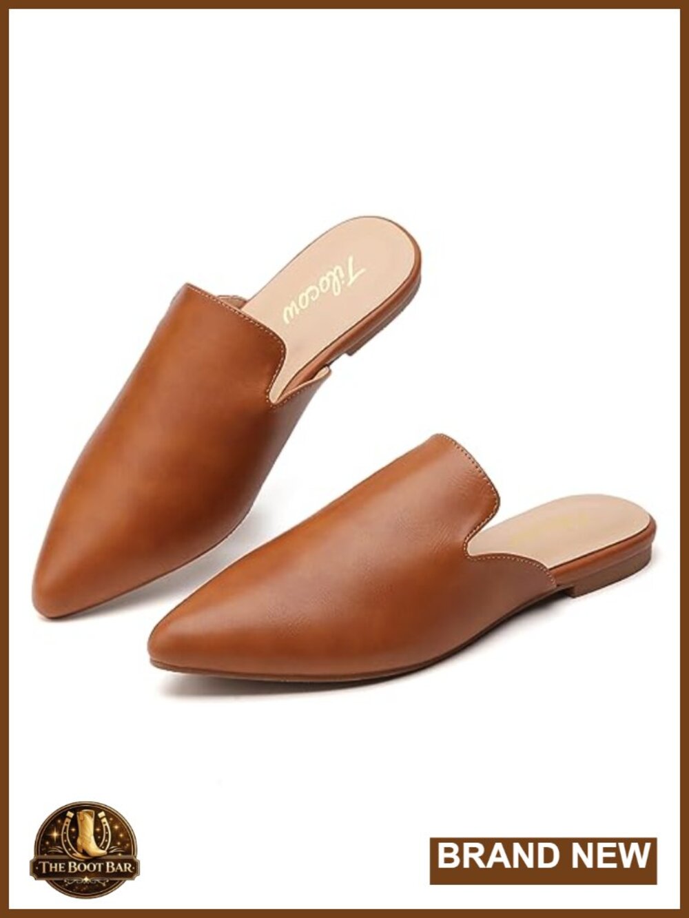 Pointed Toe Mules Slip On Backless Flats Comfortable Women's Shoes